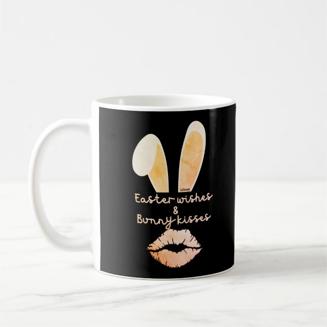 PÅSK ÖNSKEMÅL och BUNNY KISSES påsk presentidé Kaffemugg (Vänster)