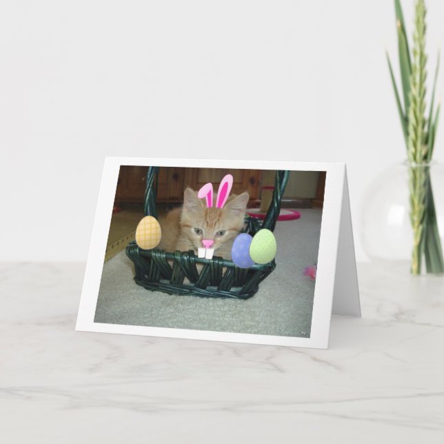 Påsk Orange Tabby Kattunge Helgkort (Framsida)