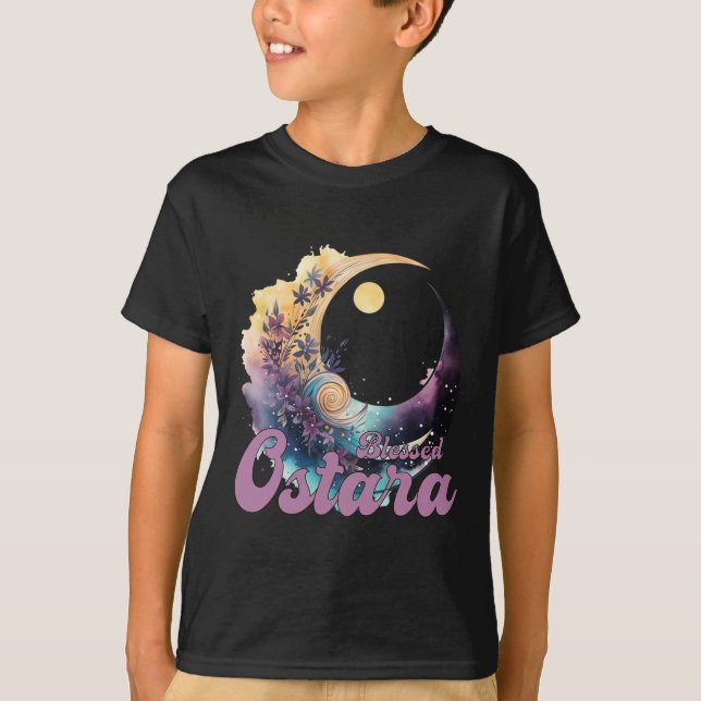 Påsk Ostara Eostre Pagan Witchcraft Vår Måne T Shirt (Framsida)