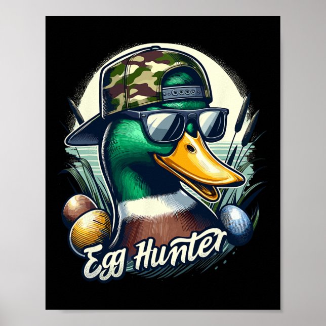 Påsk på Mallard Anka ligger hunt på Påsk Camo Duc Poster (Framsidan)