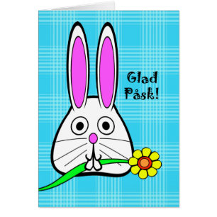 Påsk på svenska, Glad Påsk, Cute Bunny Hälsningskort