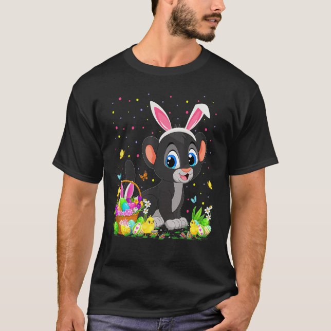 Påsk Panther Bunny Egg Hunting Panther Påsk Su T Shirt (Framsida)