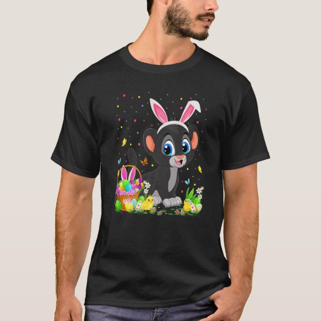 Påsk Panther Bunny Egg Hunting Panther Påsk Su T Shirt (Framsida)
