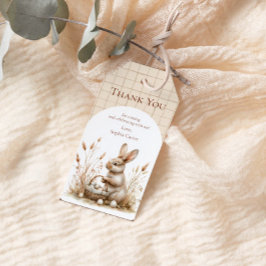 Påsk Party Bunny Beige Boho Tack Presentetikett