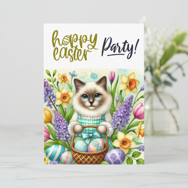 Påsk Party för Cat Lovers Inbjudningar (Stående Fram)