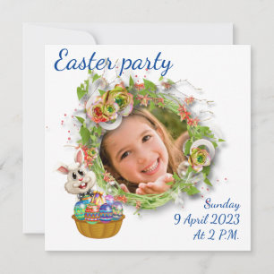 Påsk party. Foto av din baby. Inbjudningar