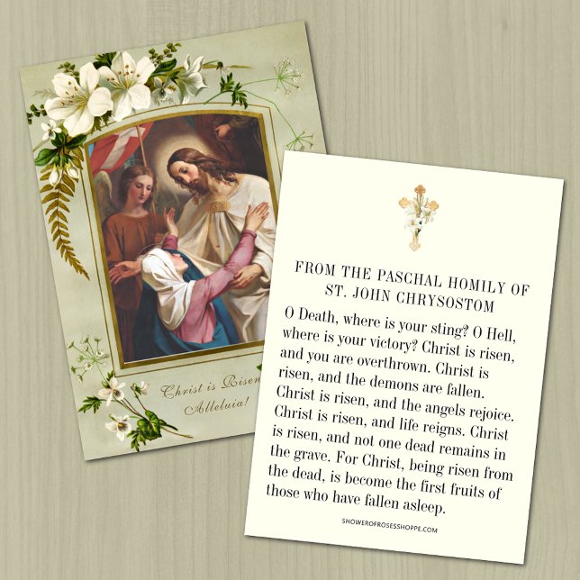 Påsk Paschal Homily Prayer St John Chrysostom Anteckningskort (Skapare uppladdad)