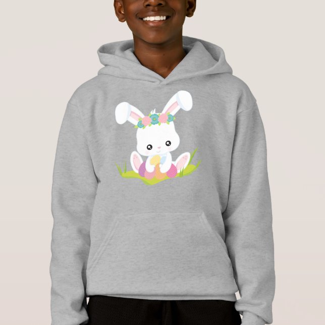 Påsk, Påskägg, Cute Bunny, White Bunny T Shirt (Framsida)