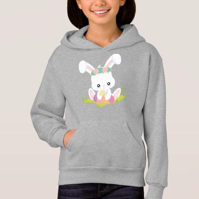Påsk, Påskägg, Cute Bunny, White Bunny T Shirt (Framsida)