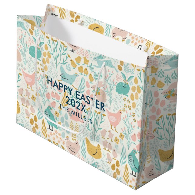 Påsk pastel färg-symboler sömlösa mönster (Framsidan Vinklad)