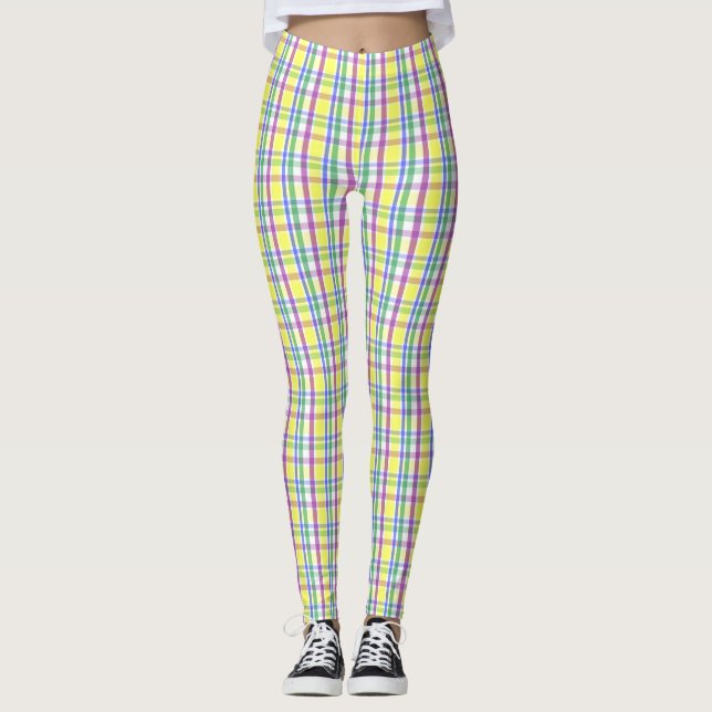 Påsk Pastel Play Vår Mönster Leggings (Framsida)