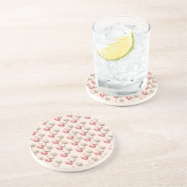 Påsk Pastel Rosa Beige Eggs Sandstone Underlägg