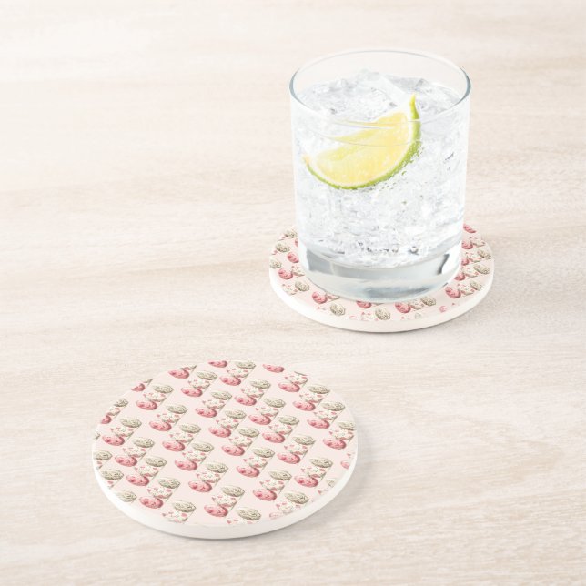 Påsk Pastel Rosa Beige Eggs Sandstone Underlägg (Sidan)