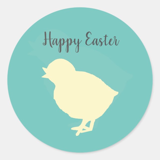Påsk Peep Helgdag Stickers Runt Klistermärke (Framsida)