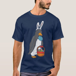 Påsk Penguin Bunny Eggs Basket Cute Animal Manar W T Shirt