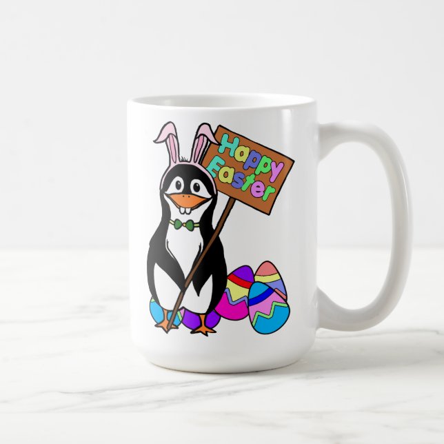 Påsk Penguin med Färgad Eggs Kaffemugg (Höger)