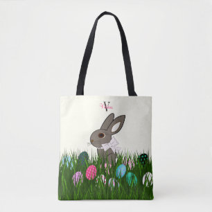 Påsk Personlig Rabbit Eggs All-over-Print Tygkasse