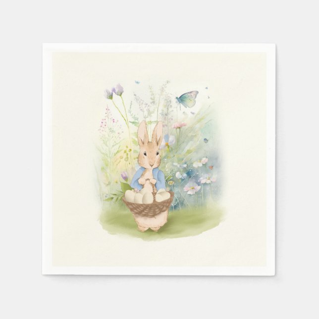 Påsk Peter Rabbit Napkins Pappersservett (Framsidan)