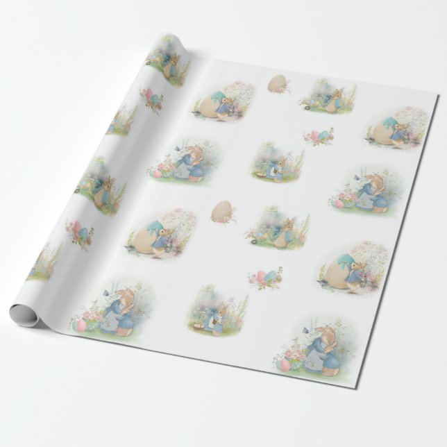 Påsk Peter Rabbit Wrapping Papper Presentpapper (Utrullad)