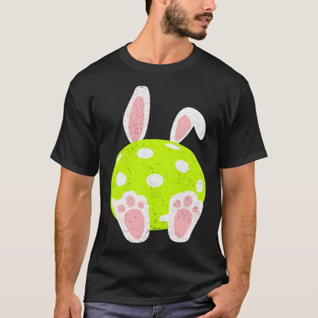 Påsk Pickleball Bunny Öron Boll Cute Rabbit Spo T Shirt (Framsida)