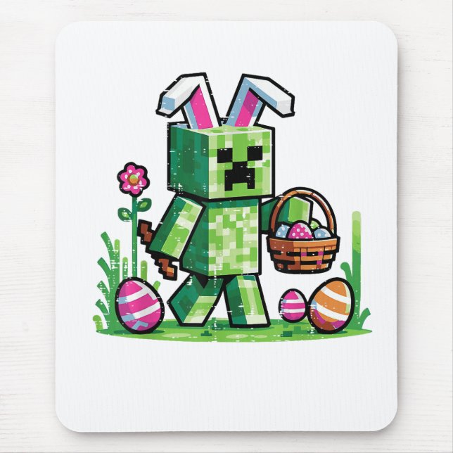 Påsk Pixel Gaming Kanin Äggjakt Musmatta (Framsidan)