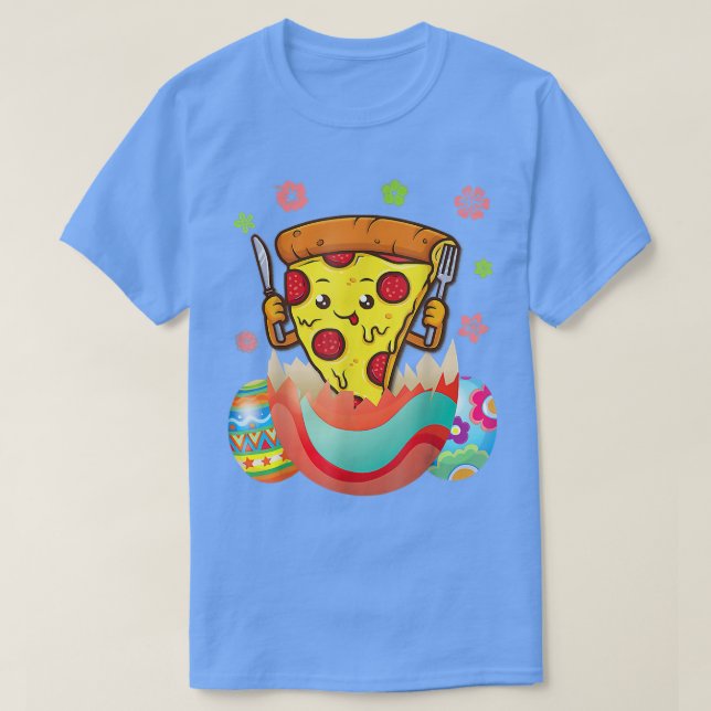 Påsk Pizza Segce Bunny Öron Funny Snack Food Lov T Shirt (Design framsida)