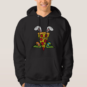 Påsk Pizza Segce Bunny Öron Snack Food Älskare Foo Hoodie