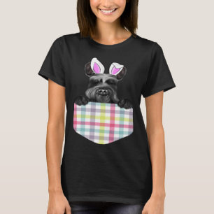 Påsk Play Giant Schnauzer Bunny Hund in Pocket T Shirt