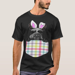 Påsk Play Giant Schnauzer Bunny Hund in Pocket T Shirt