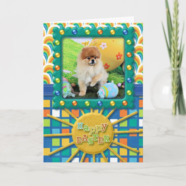 Påsk - Pomeranian - Dexter Helgkort (Framsida)