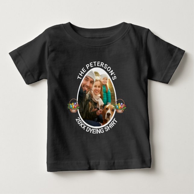 Påsk Pun | Anpassningsbar 2025 Family Photo Dyeing T Shirt (Framsida)