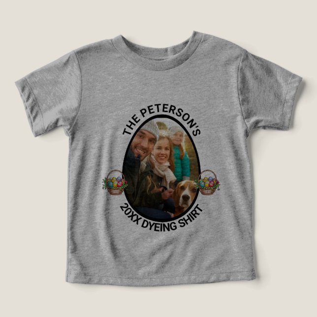 Påsk Pun | Anpassningsbar 2025 Family Photo Dyeing T Shirt (Design Framsida)