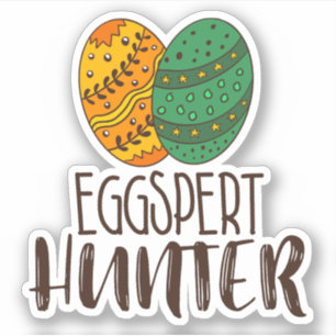 Påsk Pun Eggspert Hunter som säger Humor Cute Funn Klistermärken