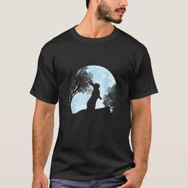 Påsk Rabbit Blue Måne T Shirt (Framsida)