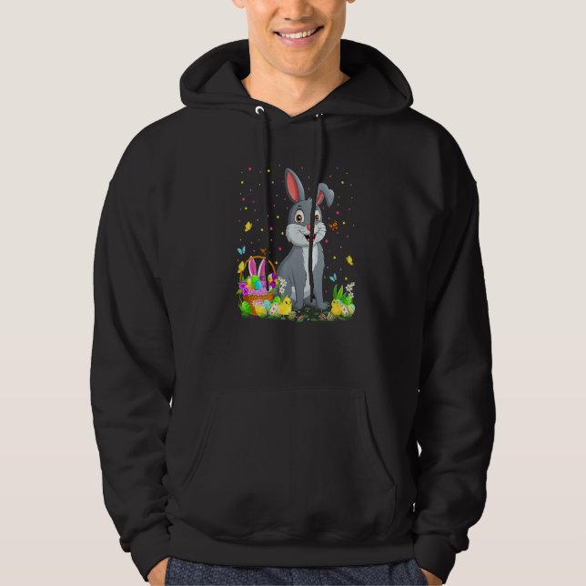 Påsk Rabbit Bunny Egg Hunting Rabbit Påsk Sund Hoodie (Framsida)