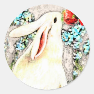 Påsk Rabbit Bunny Hare Stickers Runt Klistermärke