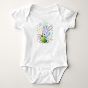 Påsk Rabbit Egg and Flowers Baby Apparel Tröja