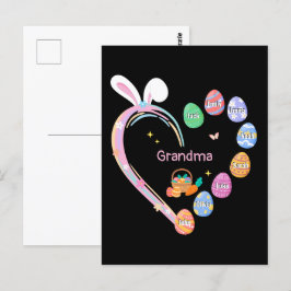 Påsk Rabbit Heart Påskägg Grandma Family Namn Vykort