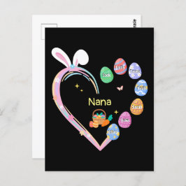 Påsk Rabbit Heart Påskägg Grandma Family Namn Vykort