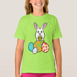 Påsk Rabbit Holding a Banner på Påskägg T Shirt