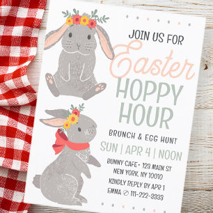 Påsk Rabbit Hoppy Hour Brunch och Egg Hunt Vykort