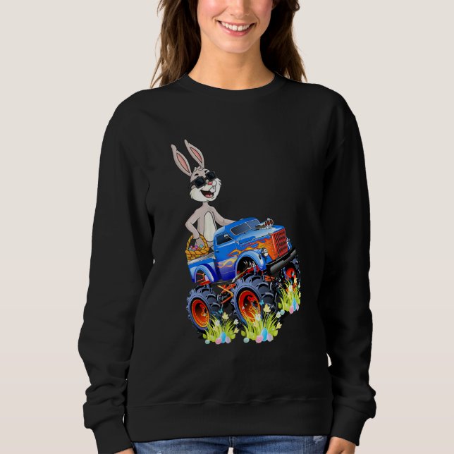 Påsk Rabbit Riding Monster Lastbil Boys Girls Todd T Shirt (Framsida)