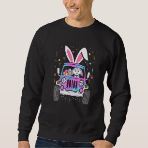 Påsk Rabbit Riding Monster Lastbil Funny Boys Girl Lång Ärmad Tröja