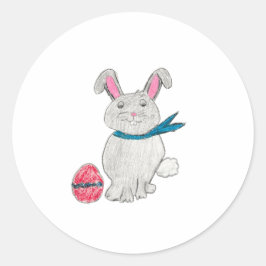 Påsk Rabbit Runt Klistermärke