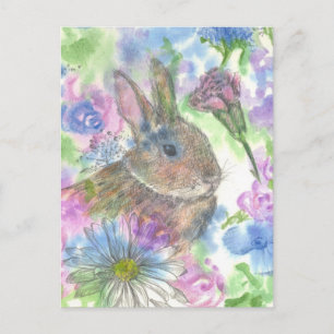 Påsk Rabbit Vår Garden Helg Vykort