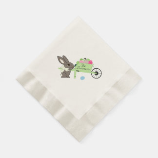 Påsk Rabbit w Wheelbarrow of Eggs Papper Napkins Pappersservett