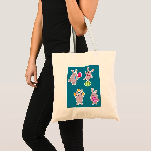 Påsk Rabbits Tote Bag Tygkasse (Skapare uppladdad)