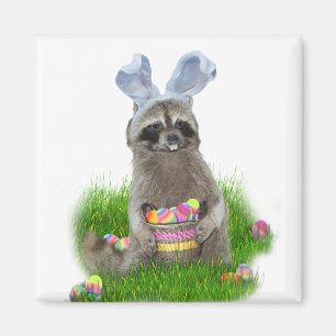 Påsk Raccoon Bandit Magnet