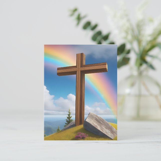 Påsk Rainbow, AI-genererad Vykort (Stående Fram)