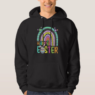 Påsk Rainbow Bunny Påsk Rabbit Egg Hunting Bas Hoodie